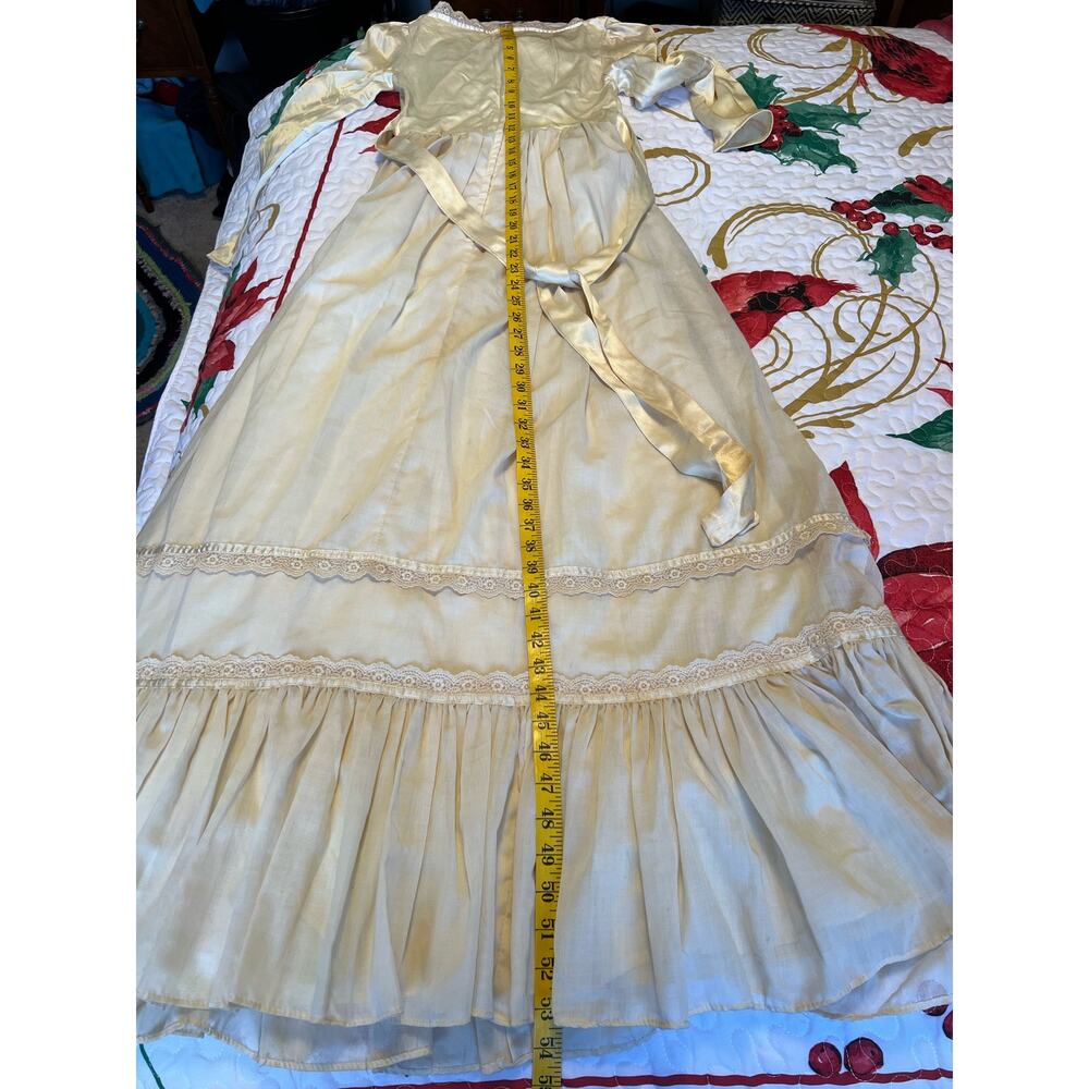 70s Gunne Sax Off White Romantic Victorian Prairie Wedding Dress Sleeves Size 5 - Picture 8 of 16